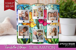 Stained Glass Photo Tumbler PNG - Flowers Picture Tumbler Product Image 1