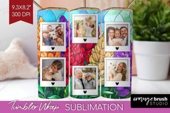 Stained Glass Photo Tumbler PNG - Flowers Picture Tumbler Product Image 1