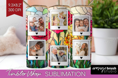 Stained Glass Photo Tumbler PNG - Flowers Picture Tumbler Product Image 1
