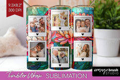 Stained Glass Photo Tumbler PNG - Flowers Picture Tumbler Product Image 1