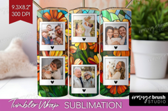 Stained Glass Photo Tumbler PNG - Flowers Picture Tumbler Product Image 1