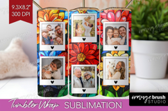 Stained Glass Photo Tumbler PNG - Flowers Picture Tumbler Product Image 1