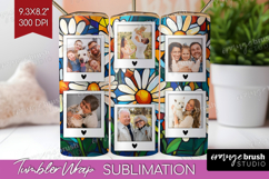 Stained Glass Photo Tumbler PNG - Flowers Picture Tumbler Product Image 1