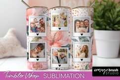 Photo Tumbler Wrap, Floral Picture Frame Tumbler Sublimation Product Image 1