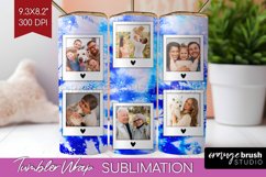 Winter Photo Frame Tumbler Wrap - Tie Dye Background Product Image 1