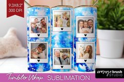 Winter Photo Frame Tumbler Wrap - Tie Dye Background Product Image 1