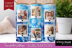 Winter Photo Frame Tumbler Wrap - Tie Dye Background Product Image 1