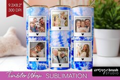 Winter Photo Frame Tumbler Wrap - Tie Dye Background Product Image 1