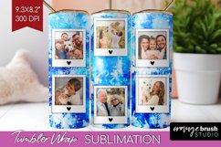 Winter Photo Frame Tumbler Wrap - Tie Dye Background Product Image 1