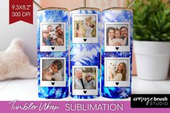 Winter Photo Frame Tumbler Wrap - Tie Dye Background Product Image 1