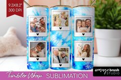 Winter Photo Frame Tumbler Wrap - Tie Dye Background Product Image 1
