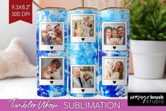 Winter Photo Frame Tumbler Wrap - Tie Dye Background Product Image 1