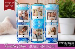 Winter Photo Frame Tumbler Wrap - Tie Dye Background Product Image 1