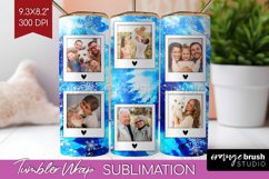 Winter Photo Frame Tumbler Wrap - Tie Dye Background Product Image 1