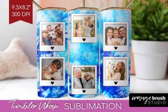 Winter Photo Frame Tumbler Wrap - Tie Dye Background Product Image 1