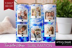 Winter Photo Frame Tumbler Wrap - Tie Dye Background Product Image 1