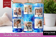 Winter Photo Frame Tumbler Wrap - Tie Dye Background Product Image 1