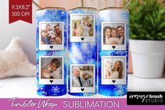 Winter Photo Frame Tumbler Wrap - Tie Dye Background Product Image 1