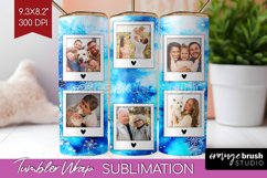 Winter Photo Frame Tumbler Wrap - Tie Dye Background Product Image 1