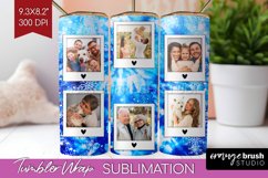Winter Photo Frame Tumbler Wrap - Tie Dye Background Product Image 1