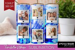 Winter Photo Frame Tumbler Wrap - Tie Dye Background Product Image 1