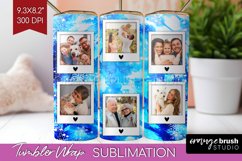 Winter Photo Frame Tumbler Wrap - Tie Dye Background Product Image 1