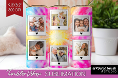 Tie Dye Photo Tumbler PNG - Rainbow Picture Tumbler Wrap Product Image 1