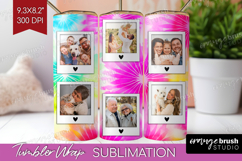 Tie Dye Photo Tumbler PNG - Rainbow Picture Tumbler Wrap Product Image 1