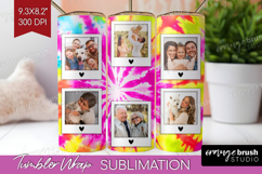 Tie Dye Photo Tumbler PNG - Rainbow Picture Tumbler Wrap Product Image 1