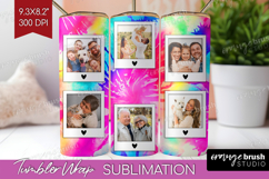 Tie Dye Photo Tumbler PNG - Rainbow Picture Tumbler Wrap Product Image 1