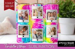 Tie Dye Photo Tumbler PNG - Rainbow Picture Tumbler Wrap Product Image 1