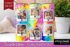 Tie Dye Photo Tumbler PNG - Rainbow Picture Tumbler Wrap Product Image 1