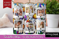 Stained Glass Photo Tumbler PNG - Flowers Picture Tumbler Product Image 1