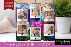 Stained Glass Photo Tumbler PNG - Flowers Picture Tumbler Product Image 1