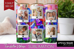 Stained Glass Photo Tumbler PNG - Flowers Picture Tumbler Product Image 1