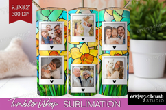 Stained Glass Photo Tumbler PNG - Flowers Picture Tumbler Product Image 1