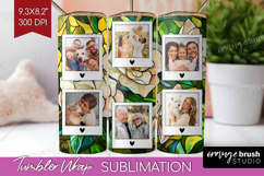 Stained Glass Photo Tumbler PNG - Flowers Picture Tumbler Product Image 1