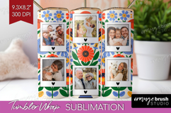 Folk Flowers Photo Tumbler PNG - Floral Picture Tumbler Wrap Product Image 1