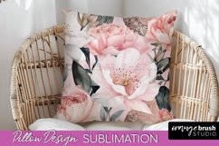 Watercolor Flowers Pillow Cover - Summer Pillow Sublimation Product Image 1