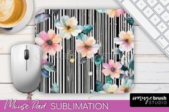 Floral Mouse Pad PNG - Pink Flowers Mousepad Sublimation Product Image 1
