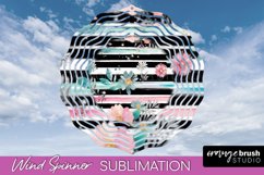 Pink Flowers Wind Spinner - Summer Wind Spinner Sublimation Product Image 1