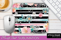 Floral Mouse Pad PNG - Pink Flowers Mousepad Sublimation Product Image 1