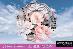 Pink Flowers Wind Spinner - Summer Wind Spinner Sublimation Product Image 1
