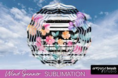 Pink Flowers Wind Spinner - Summer Wind Spinner Sublimation Product Image 1