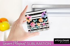Pink Flowers Magnet Sublimation - Watercolor Magnet Design Product Image 1