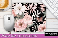 Floral Mouse Pad PNG - Pink Flowers Mousepad Sublimation Product Image 1
