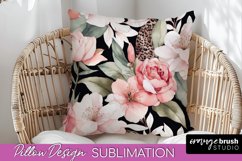 Watercolor Flowers Pillow Cover - Summer Pillow Sublimation Product Image 1