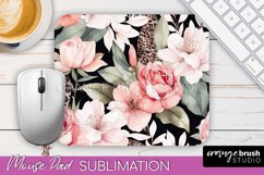 Floral Mouse Pad PNG - Pink Flowers Mousepad Sublimation Product Image 1