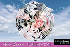 Pink Flowers Wind Spinner - Summer Wind Spinner Sublimation Product Image 1