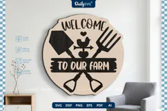 Welcome To Our Farm Wall Decor SVG Farmhouse Sign Product Image 3